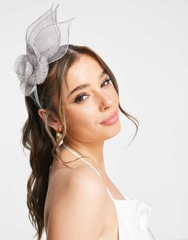 My Accessories My Accessories London floral fascinator headband in gray
