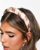 My Accessories My Accessories London padded alice band in beige plaid check-Neutral - 3