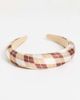 My Accessories My Accessories London padded alice band in beige plaid check-Neutral - 4
