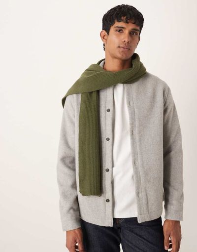 My Accessories My Accessories Man supersoft oversized blanket scarf in dark olive green