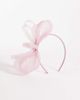 My Accessories My Accessories mesh bow fascinator headband in dusty pink - 1