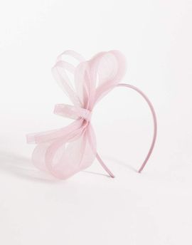 My Accessories My Accessories mesh bow fascinator headband in dusty pink