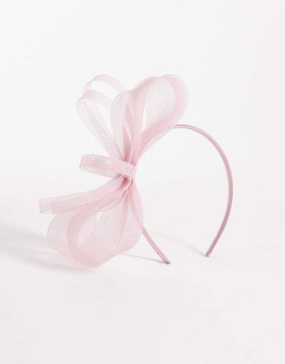 My Accessories My Accessories mesh bow fascinator headband in dusty pink