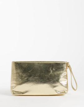 My Accessories My Accessories metallic clutch bag in gold