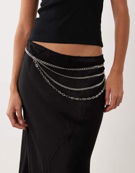My Accessories My Accessories multi-row chain belt in silver