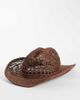 My Accessories My Accessories open weave cowboy hat in brown - 1