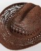My Accessories My Accessories open weave cowboy hat in brown - 3