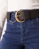 My Accessories My Accessories oversized buckle circle hip belt in black and gold - 2