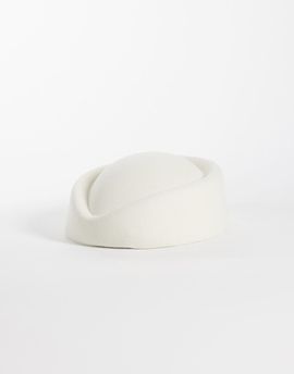 My Accessories My Accessories pillbox hat in white