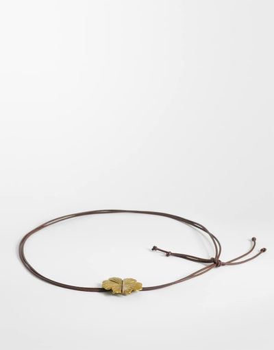My Accessories My Accessories rope belt with statement flower in brown