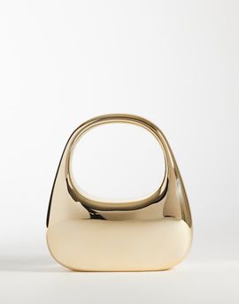 My Accessories My Accessories round metal handheld clutch purse in gold tone