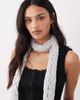 My Accessories My Accessories sequin crochet scarf/belt in silver - 3