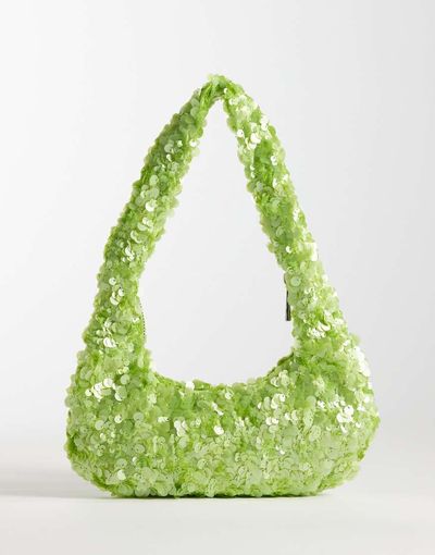 My Accessories My Accessories sequin shoulder bag in pale green
