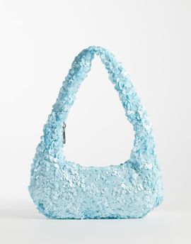 My Accessories My Accessories sequined shoulder bag in pale blue