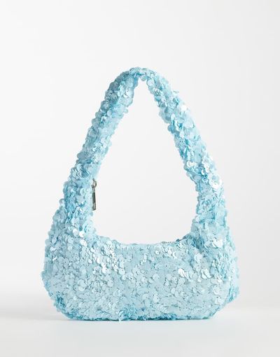 My Accessories My Accessories sequined shoulder bag in pale blue