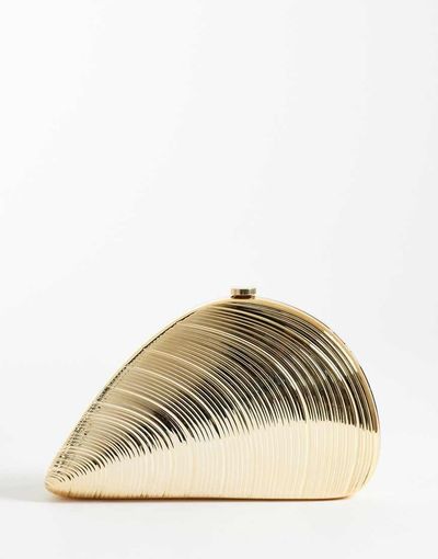 My Accessories My Accessories shell metal clutch bag in gold