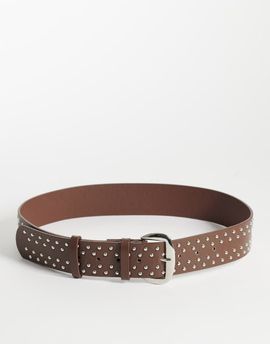 My Accessories My Accessories silver-tone studded belt in brown