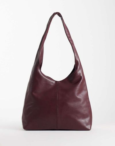 My Accessories Slouchy Shoulder Bag In Burgundy-Red