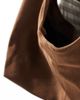 My Accessories My Accessories slouchy square faux suede shoulder bag in brown - 2