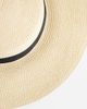 My Accessories My Accessories straw boater hat with black ribbon trim in natural-Neutral - 3