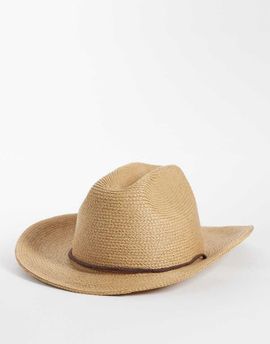 My Accessories My Accessories straw cowboy hat with toggle in beige-Neutral