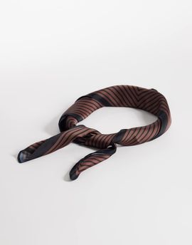 My Accessories My Accessories stripe neck tie scarf in brown and black