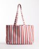 My Accessories My Accessories striped large canvas tote bag in red and blue - 1