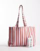 My Accessories My Accessories striped large canvas tote bag in red and blue - 2