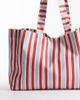 My Accessories My Accessories striped large canvas tote bag in red and blue - 4