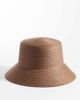 My Accessories My Accessories structured straw bucket hat in dark brown - 1