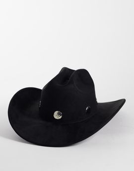 My Accessories My Accessories studded cowboy hat in black faux suede