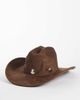 My Accessories My Accessories studded cowboy hat in chocolate faux suede-Brown - 1