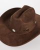 My Accessories My Accessories studded cowboy hat in chocolate faux suede-Brown - 3