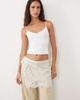 My Accessories My Accessories tie side skirt belt in scalloped white lace - 1
