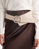 My Accessories My Accessories wide belt with statement buckle in cream-White - 1