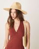 My Accessories My Accessories wide brown straw fedora hat in natural-Neutral - 1