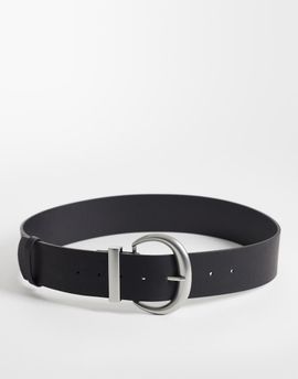 My Accessories My Accessories wide chunky buckle belt in black