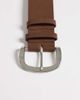 My Accessories My Accessories wide minimal buckle belt in brown - 3