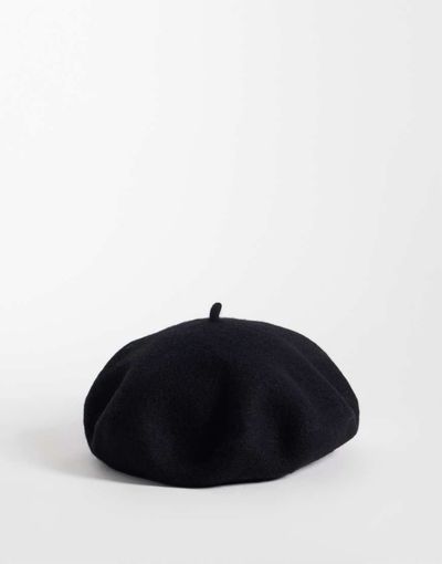 My Accessories My Accessories wool mix beret in black