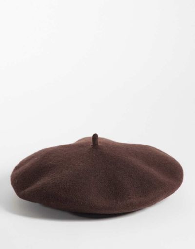 My Accessories My Accessories wool mix beret in brown