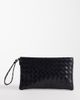 My Accessories My Accessories woven flat clutch bag in black - 1