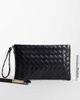My Accessories My Accessories woven flat clutch bag in black - 2