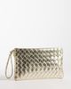 My Accessories My Accessories woven flat clutch bag in gold - 1