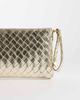 My Accessories My Accessories woven flat clutch bag in gold - 3