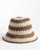 My Accessories My Accessories woven straw striped bucket hat in brown & cream - 1