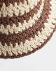 My Accessories My Accessories woven straw striped bucket hat in brown & cream - 3