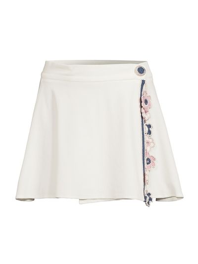 My Beachy Side Women's Peony Lace-Trim Terry Miniskirt