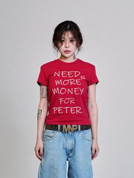 MY NAME IS PETER Women's Money T-Shirt [Red]