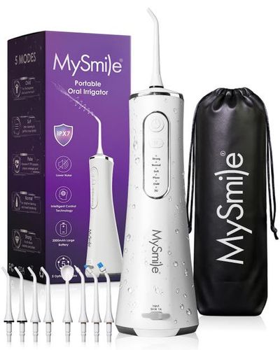 MySmile MySmile LP211 Cordless Water Flossers for Teeth, 260ML Reservoir, 5 Cleaning Modes, 8 Jet Tips