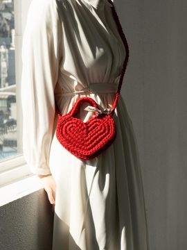 MystiKotita Heart Flat Mini Crossbody Bag [Red]